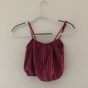 COPY - American Eagle Red Striped Crop Top